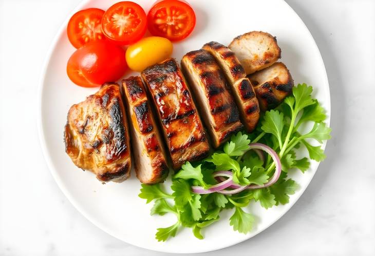 Colorful Grilled Pork with Vegetable Salad